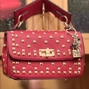 Red Gold Studded Purse